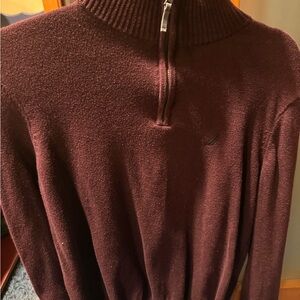 Nautica Men's Burgundy Zip-Up Sweater